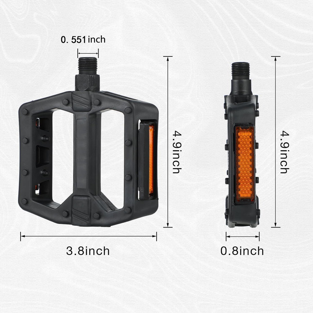 Bicycle Pedals,Mountain Bike Pedals,Bike Pedals,Bicycle Pedals with Reflectors,9/16-inch Bearing Platform Pedals