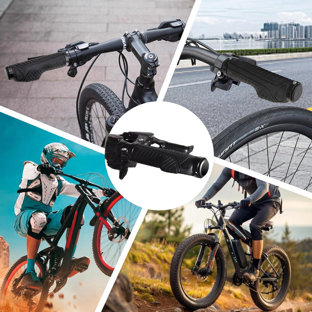 1 Pair Bike Handlebar Grips, Professional Mountain Bicycle Grips with Aluminum Lock Premium Anti-Slip Soft Rubber for 22.2mm for MTB BMX Mountain Road Bike E-Bike City, Allen Wrench Come With