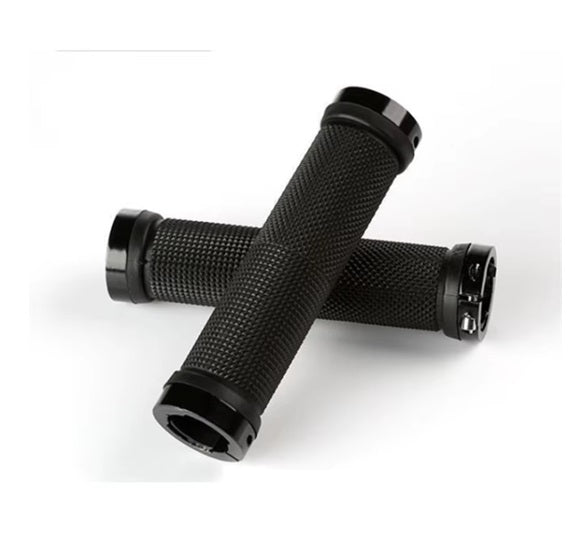 Universal Rubber Bike Handlebar Grips with Alloy Lock Fit for 22.2mm BMX, Mountain, MTB, Beach Cruiser, Scooter, Folding Bike