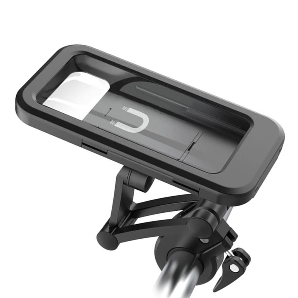 Folding rainproof bicycle mobile phone holder