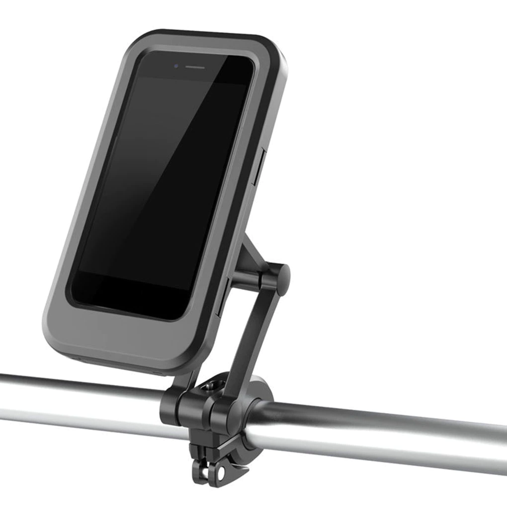 Folding rainproof bicycle mobile phone holder
