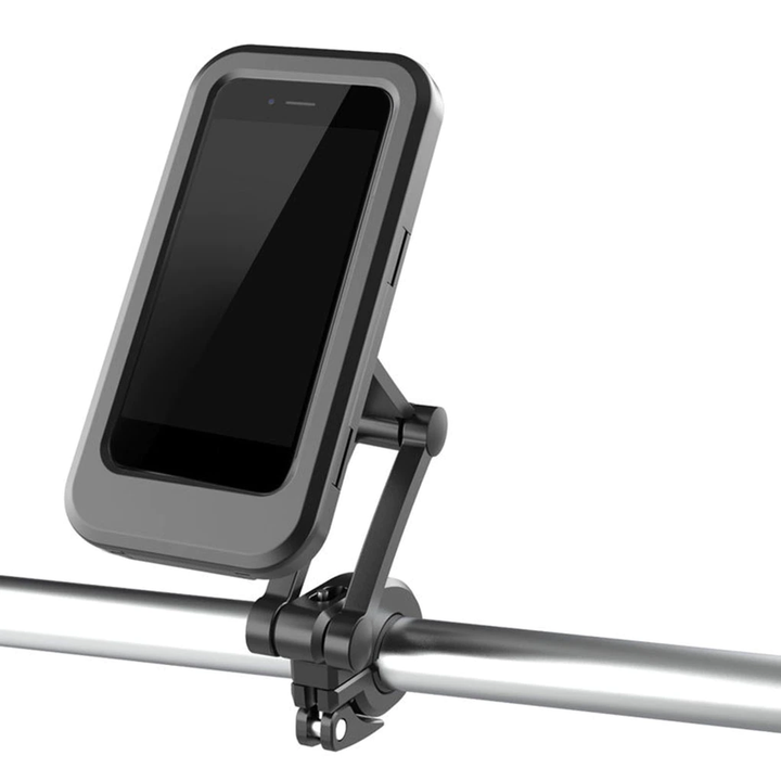 Folding rainproof bicycle mobile phone holder